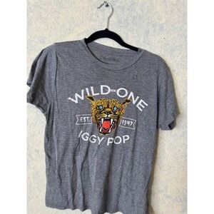 Lauren Moshi Iggy Pop T-Shirt Women Medium Gray